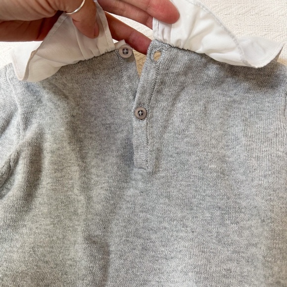 EdgeHill Collection long sleeve peter pan collar sweater - gray - sz 5 - Picture 9 of 9